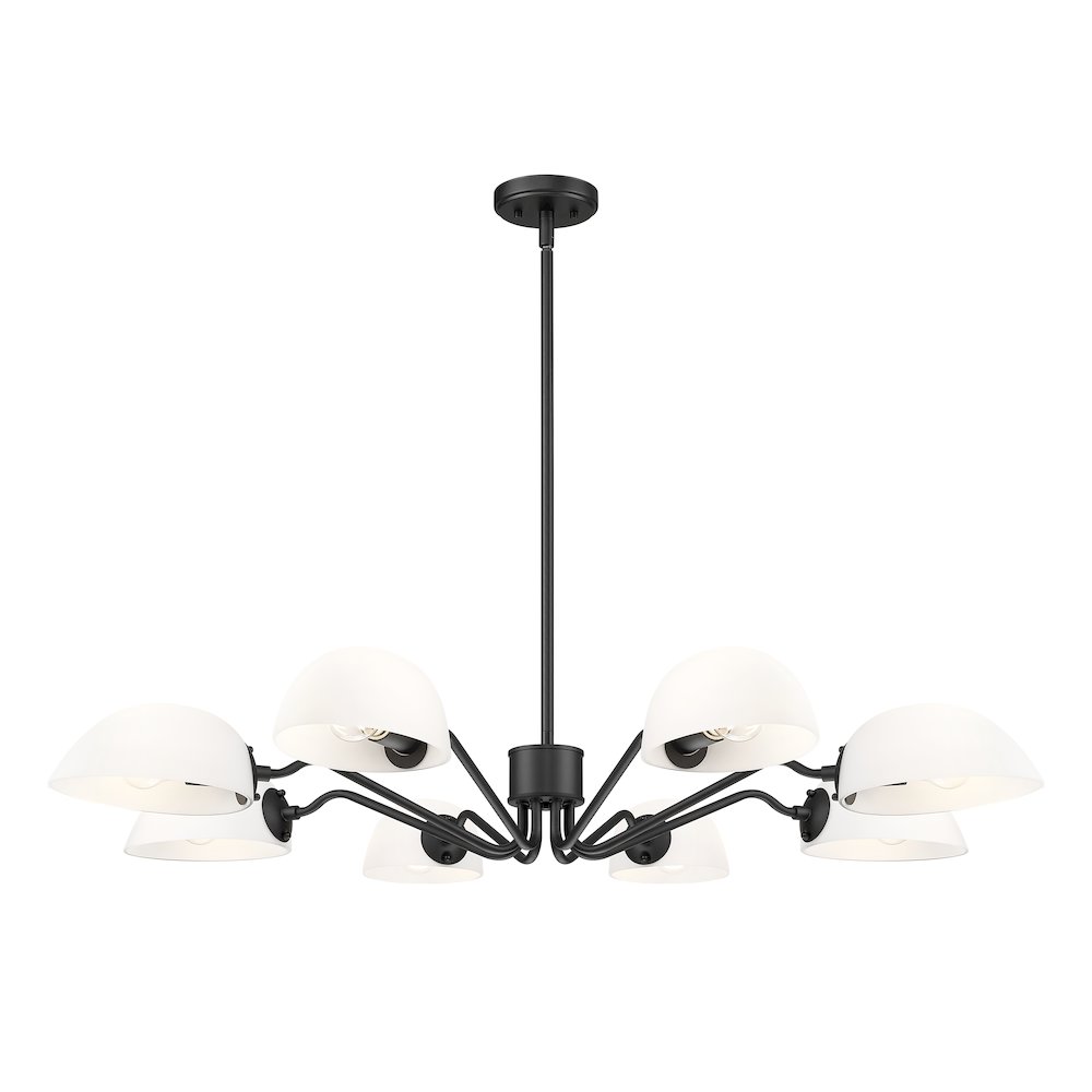 Z-Lite 8 Light Chandelier, Matte Black. Picture 1