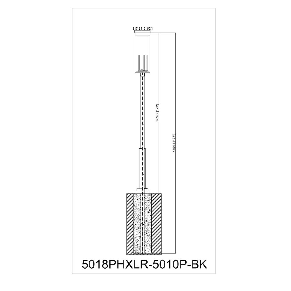 Z-Lite 5 Light Outdoor Post Mounted Fixture. Picture 8