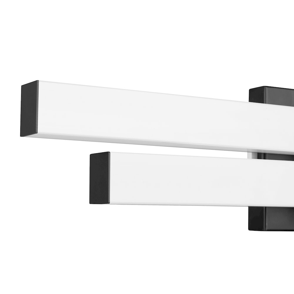 Z-Lite Zane 2 Light Vanity in Matte Black Frame Finish. Picture 4