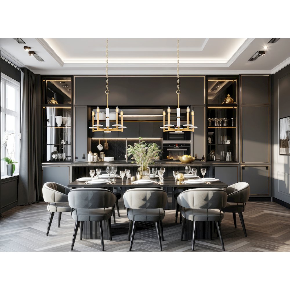 Z-Lite Kaden 5 Light Chandelier in Modern Gold color, Steel frame. Picture 6