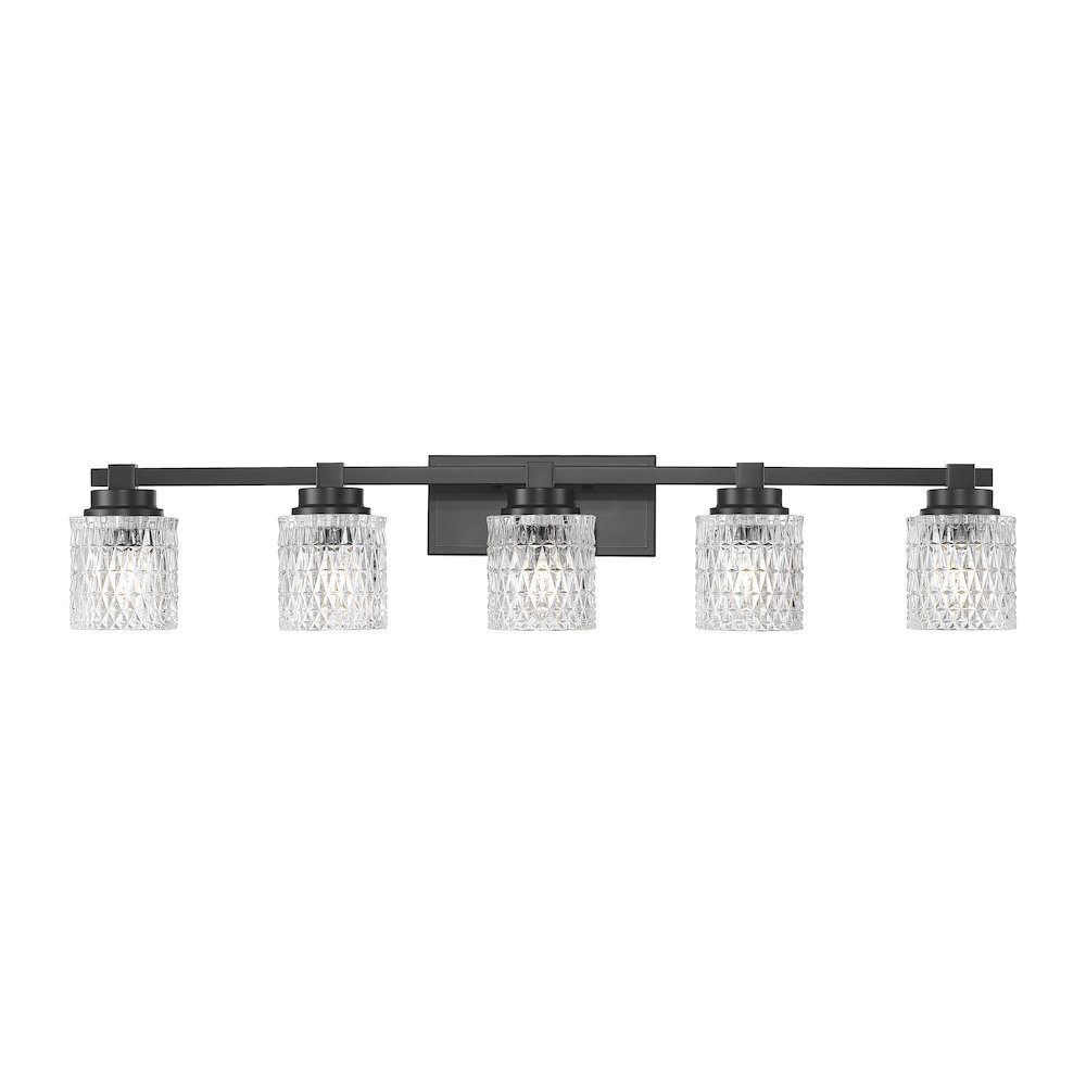 Z-Lite 5 Light Vanity, Matte Black. Picture 2