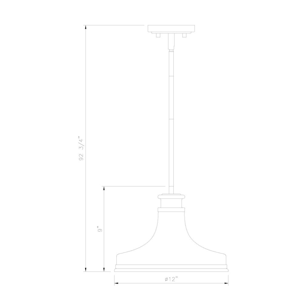 Z-Lite 1 Light Pendant, Matte Black. Picture 8