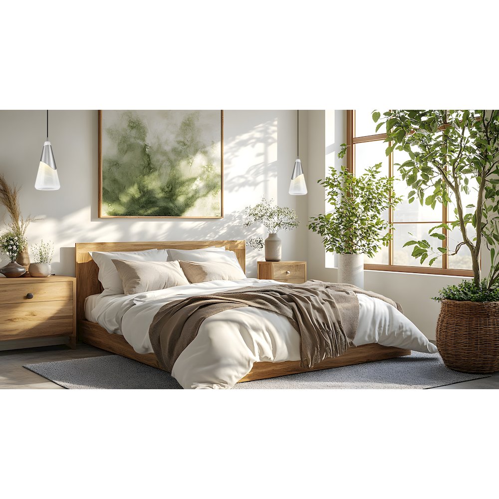 Z-Lite Aimie 1 Light Pendant, Brushed Nickel. Picture 6