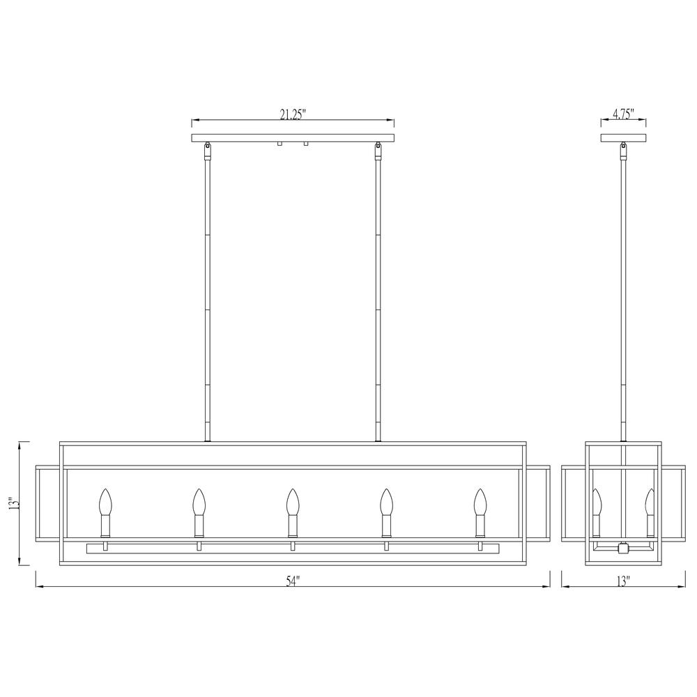 10 Light Linear Chandelier. Picture 6