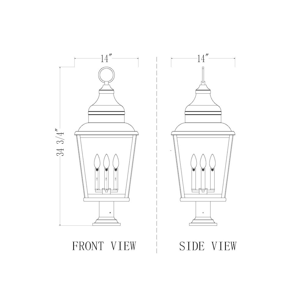 Z-Lite 4 Light Outdoor Pier Mounted Fixture, Sand Black. Picture 8