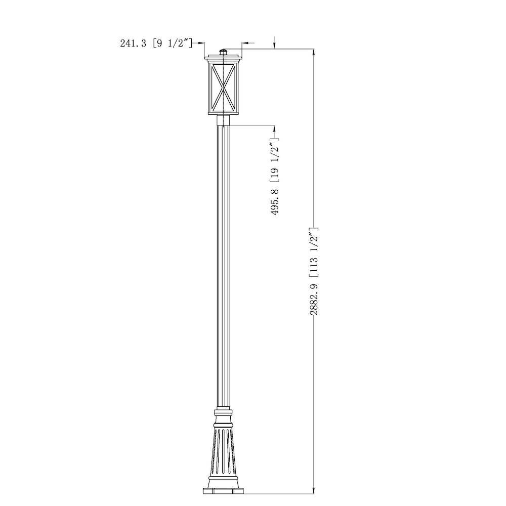 Z-Lite 1 Light Outdoor Post Mounted Fixture. Picture 6