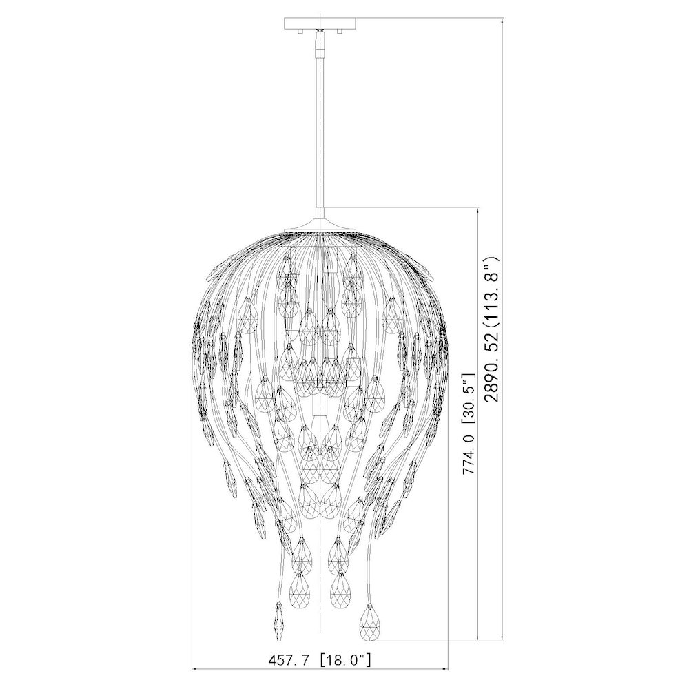 Z-Lite 6 Light Pendant, Modern Gold. Picture 8