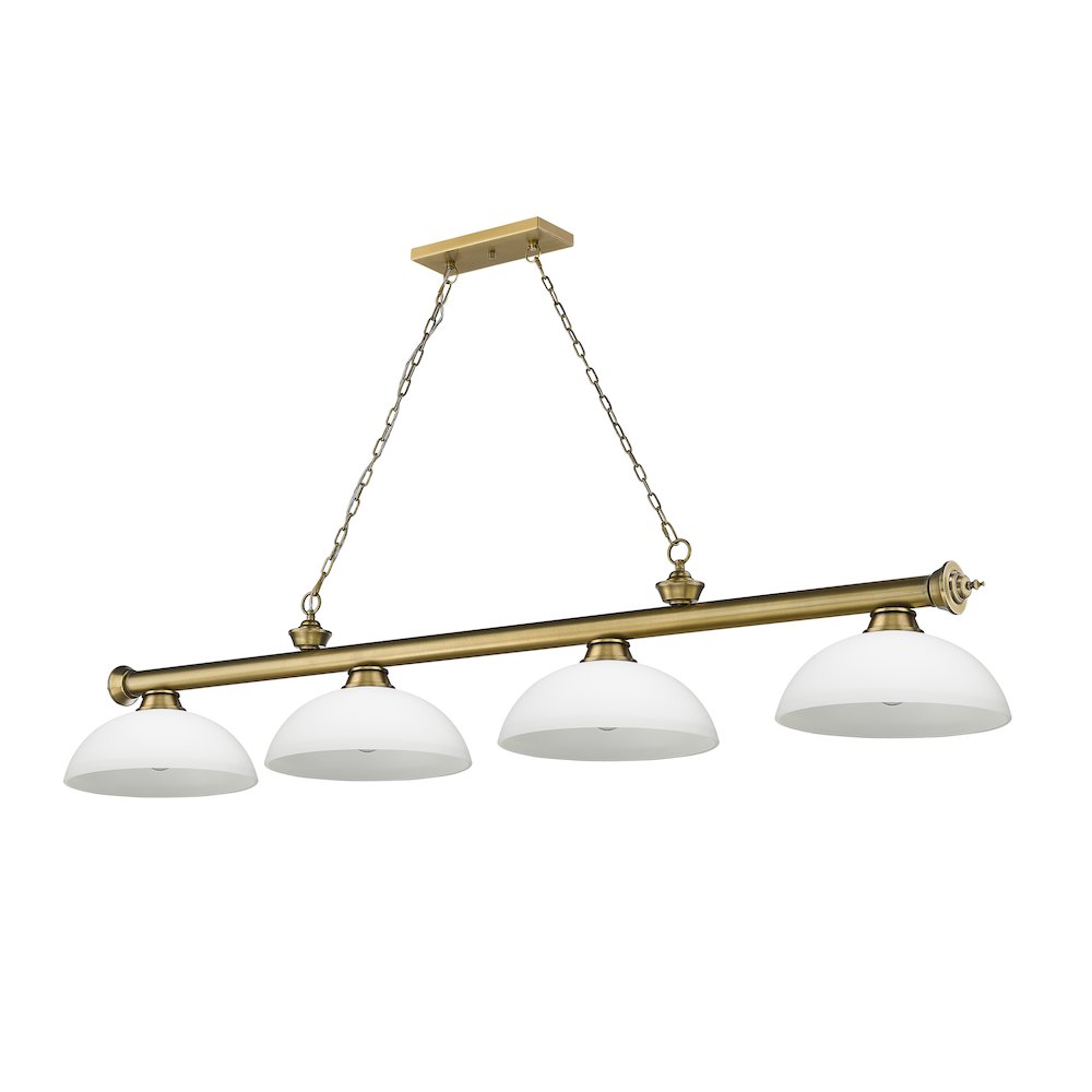 Z-Lite Cordon 4 Light Billiard, Steel Frame, Matte Opal Shade Color. Picture 5