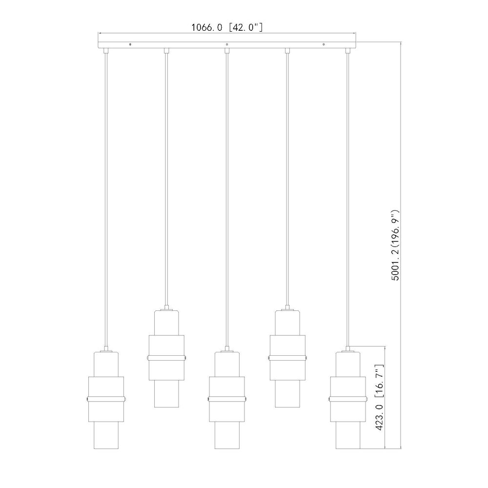 Z-Lite 5 Light Linear Chandelier. Picture 8