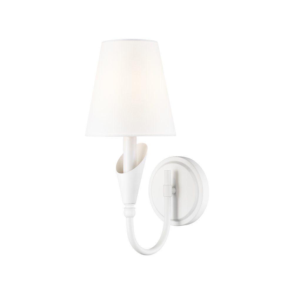Z-Lite Claudelle 1 Light Wall Sconce in Textured White color, Steel frame. Picture 1