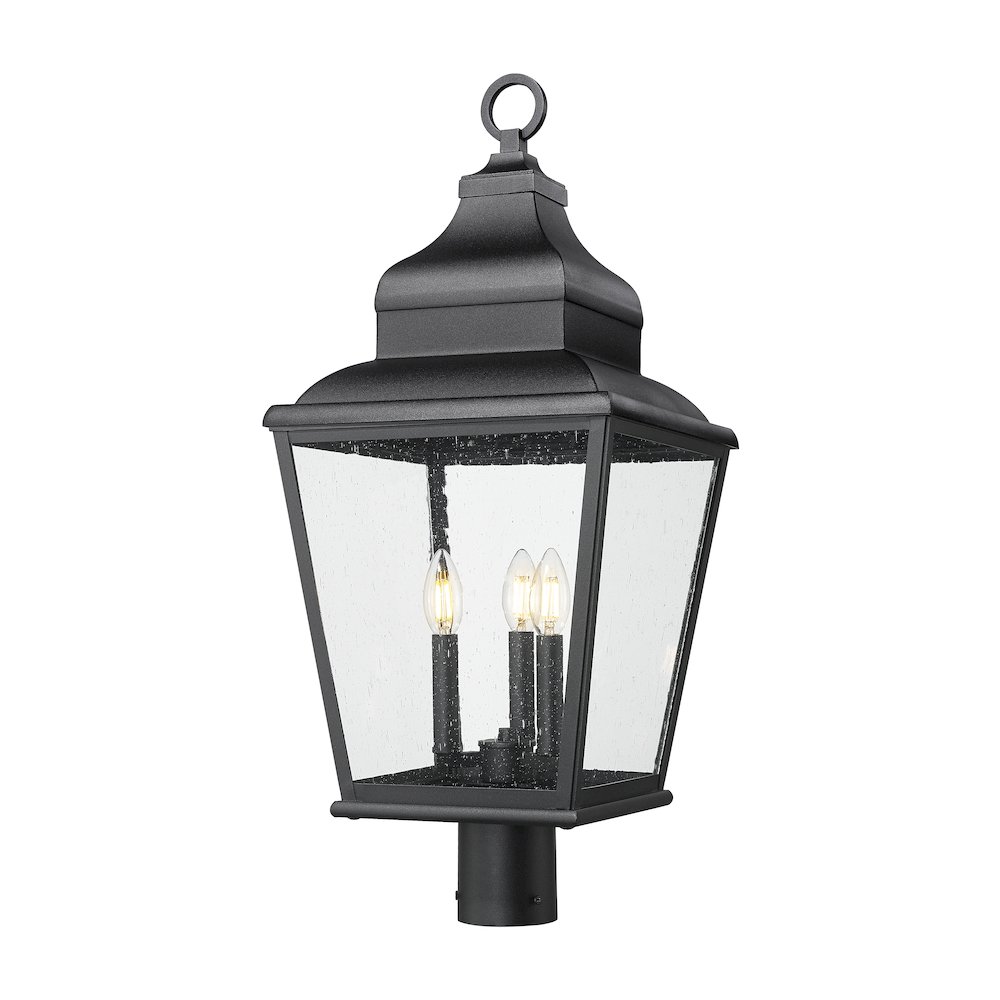Z-Lite 3 Light Outdoor Post Mount Fixture, Sand Black. Picture 1