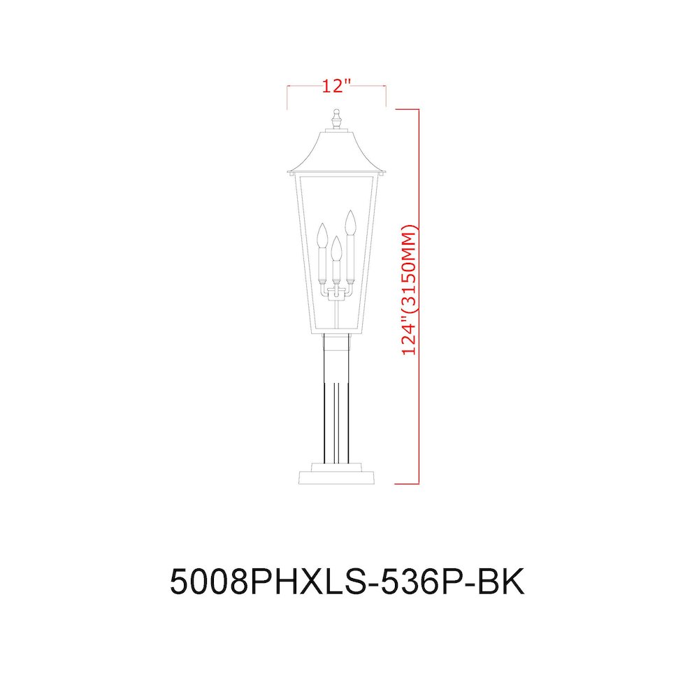 Z-Lite 3 Light Outdoor Post Mounted Fixture. Picture 8