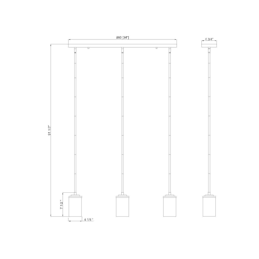 Z-Lite 3 Light Pendant. Picture 8