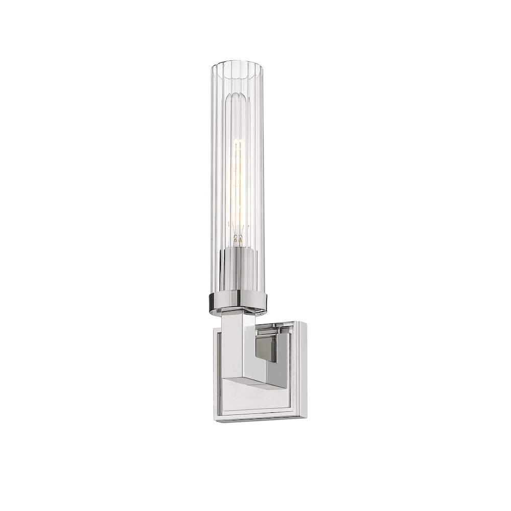 Z-Lite Beau 1 Light Wall Sconce in Polished Nickel Frame Finish. Picture 3