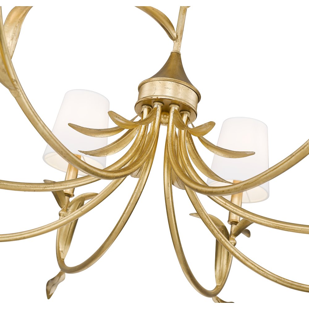 Z-Lite 8 Light Chandelier, Gold Leaf. Picture 4