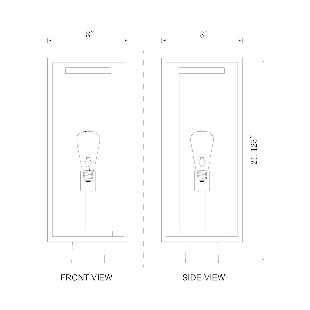 Z-Lite 1 Light Outdoor Post Mount Fixture. Picture 6
