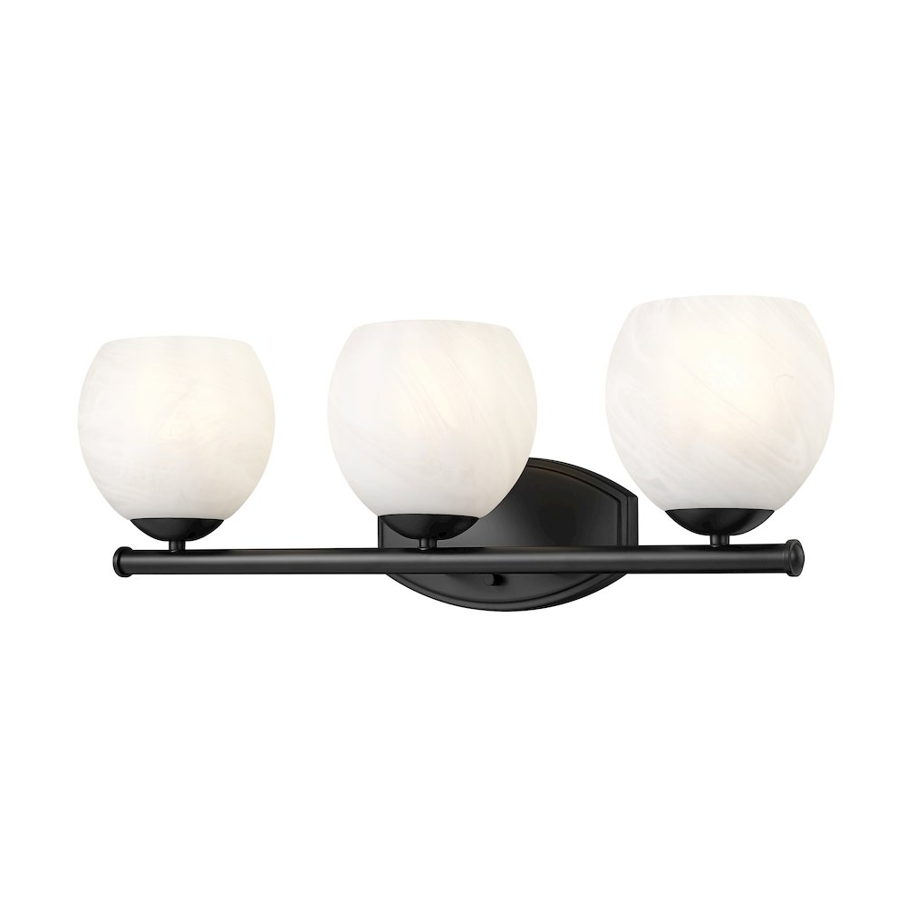 Z-Lite 3 Light Vanity, Matte Black. Picture 1