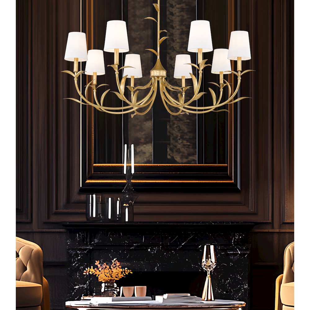 Z-Lite 8 Light Chandelier, Gold Leaf. Picture 6