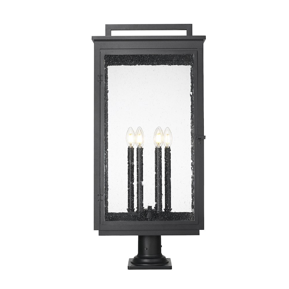 Z-Lite Hartwell 6 Light Outdoor Pier Mounted Fixture in Sand Black color. Picture 3
