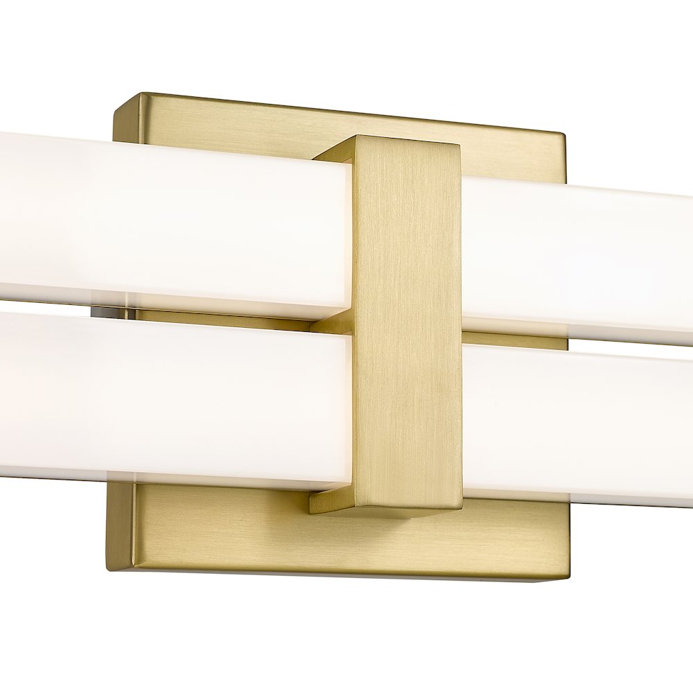 Z-Lite Zane 2 Light Vanity in Modern Gold Frame Finish. Picture 4