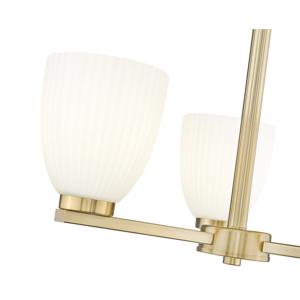 Z-Lite Naya 3 Light Chandelier in Modern Gold color, Steel frame. Picture 4