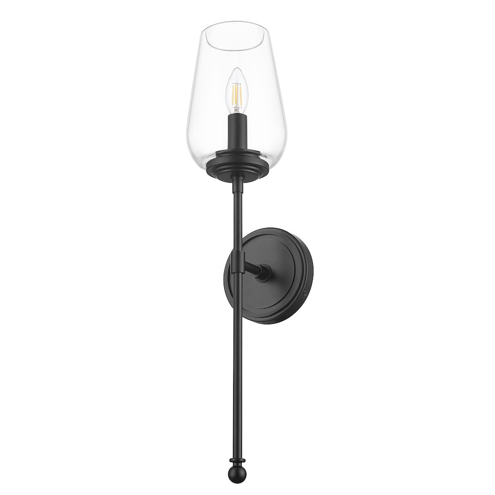 Z-Lite 1 Light Wall Sconce, Matte Black. Picture 7