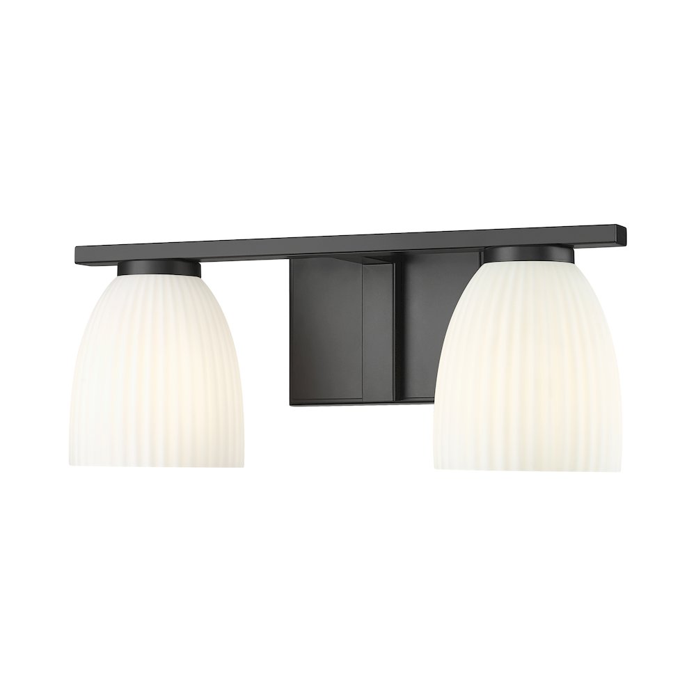 Z-Lite Naya 2 Light Vanity in Matte Black color, Steel frame. Picture 1