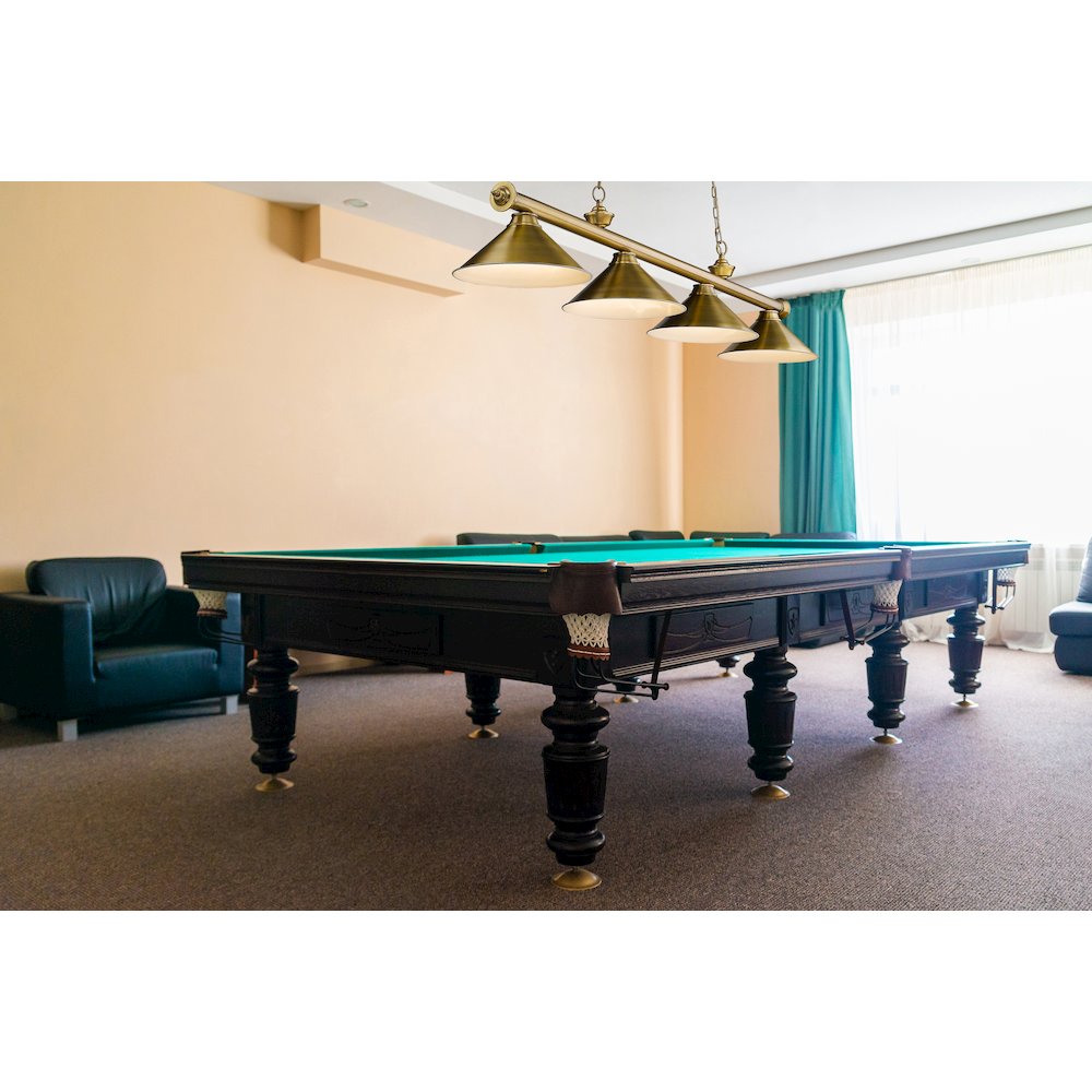 Z-Lite Cordon 4 Light Billiard, Steel Frame, Rubbed Brass Shade Color. Picture 7