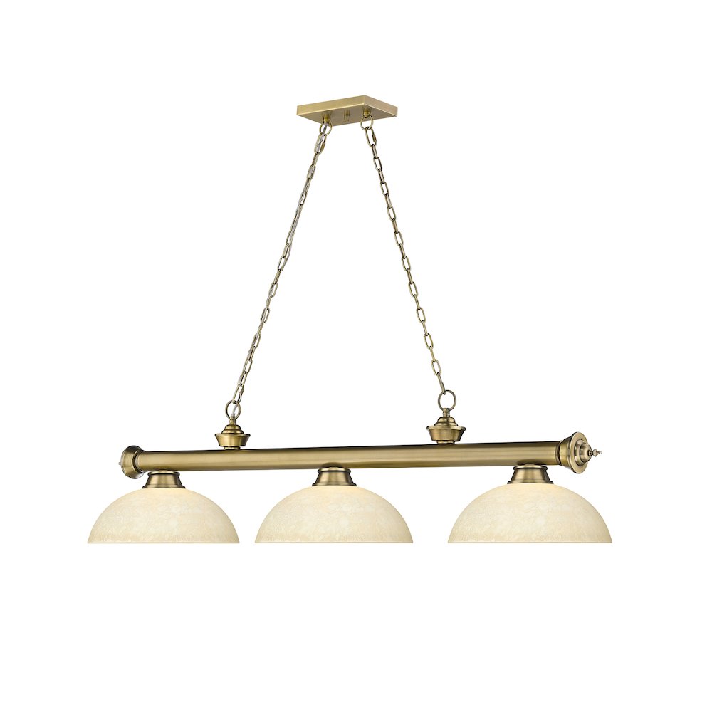 Z-Lite Cordon 3 Light Billiard, Steel Frame, Golden Mottle Shade Color. Picture 3