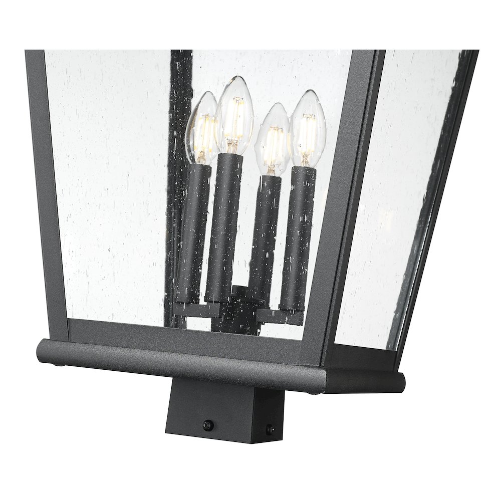 Z-Lite 4 Light Outdoor Post Mount Fixture, Sand Black. Picture 4