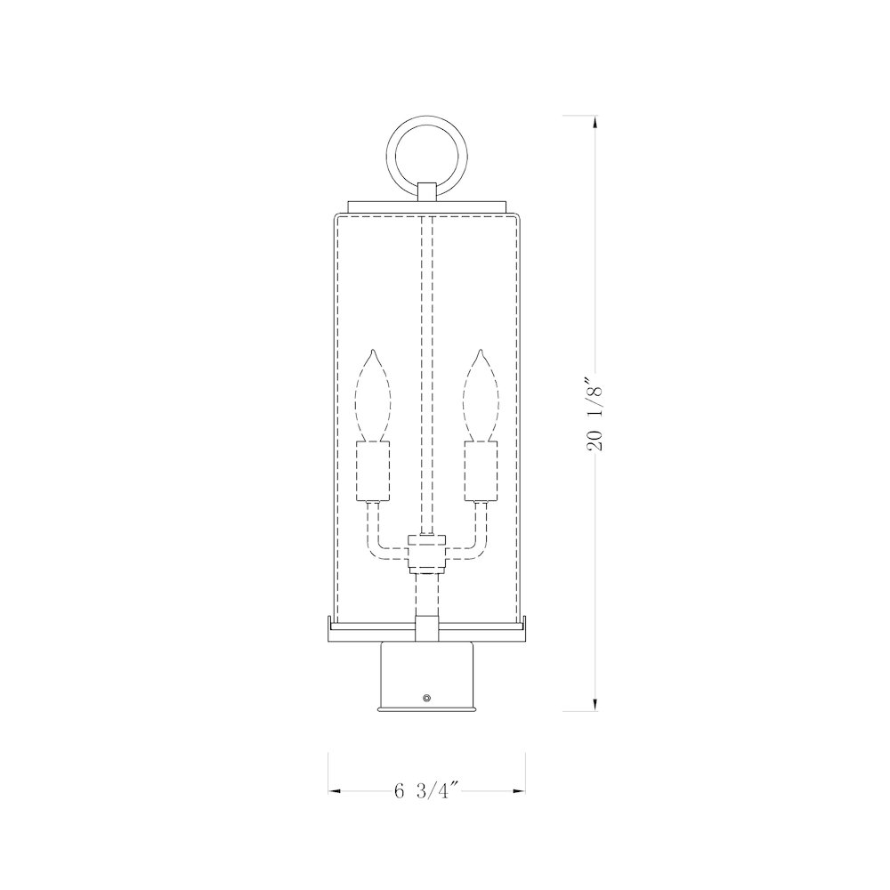 Z-Lite 2 Light Outdoor Post Mount Fixture. Picture 6