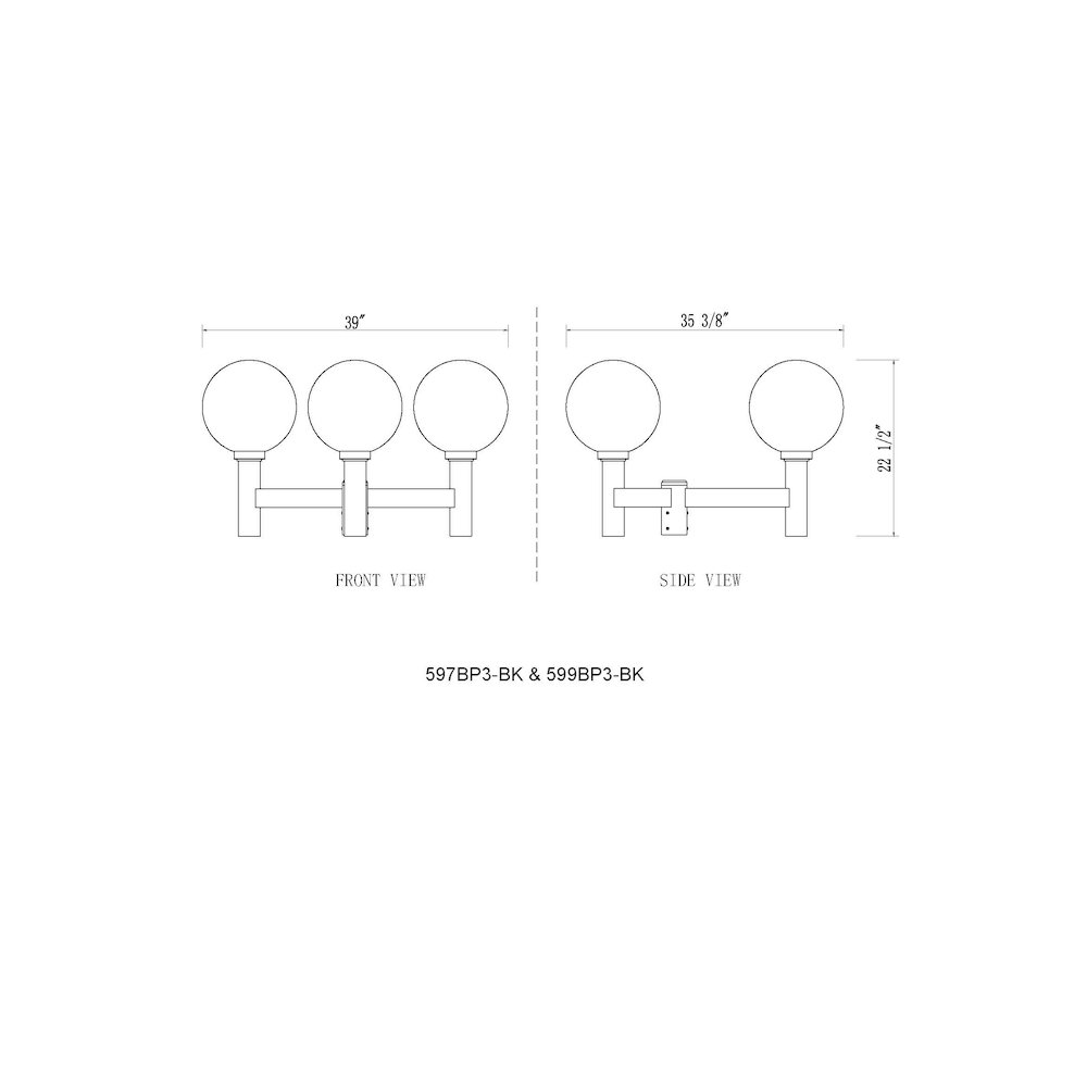 Z-Lite 3 Light Outdoor Post Mount Fixture. Picture 6