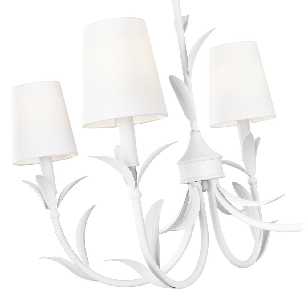 Z-Lite 6 Light Linear Chandelier, Textured White. Picture 4