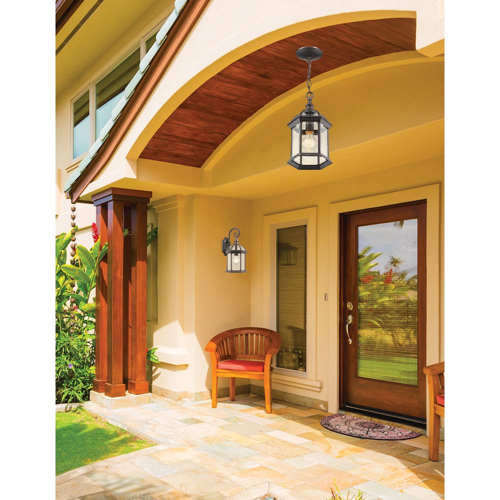 Z-Lite Annex 1 Light Outdoor Chain Mount Ceiling Fixture, Rust. Picture 5