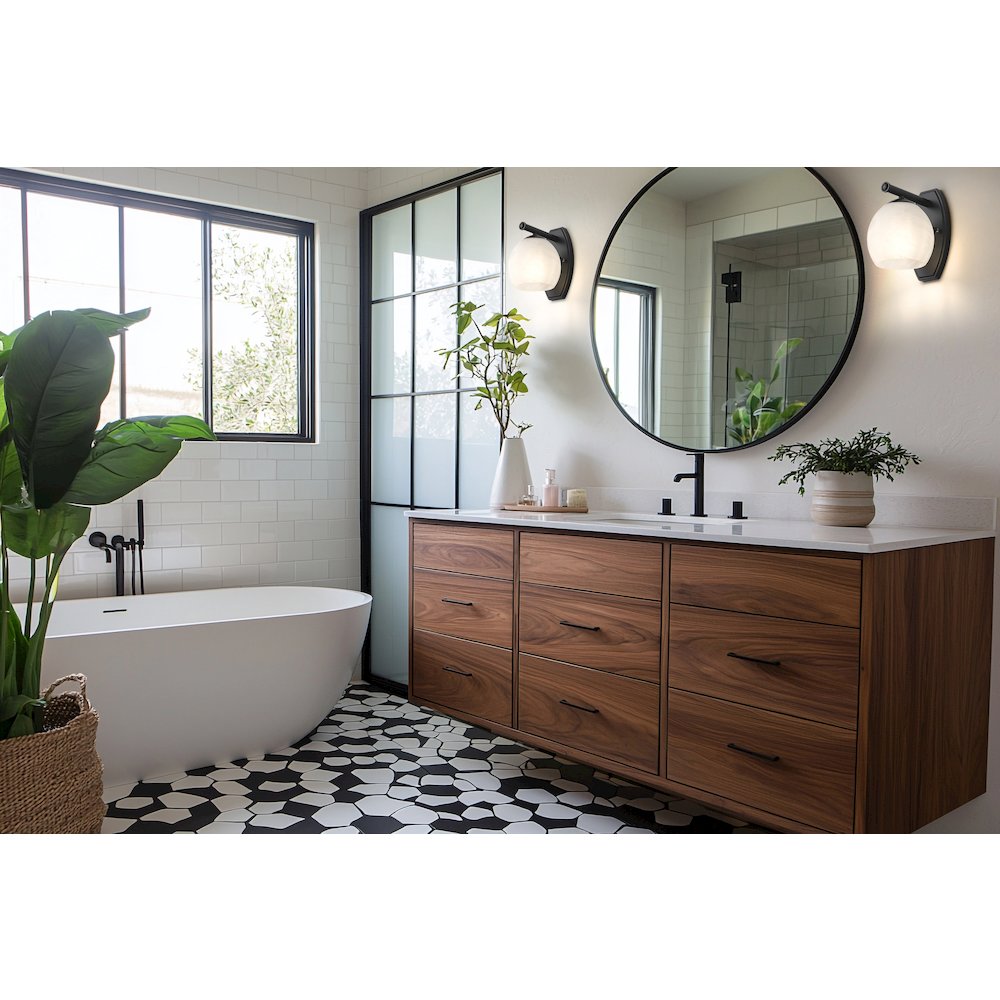 Z-Lite 1 Light Wall Sconce, Matte Black. Picture 5