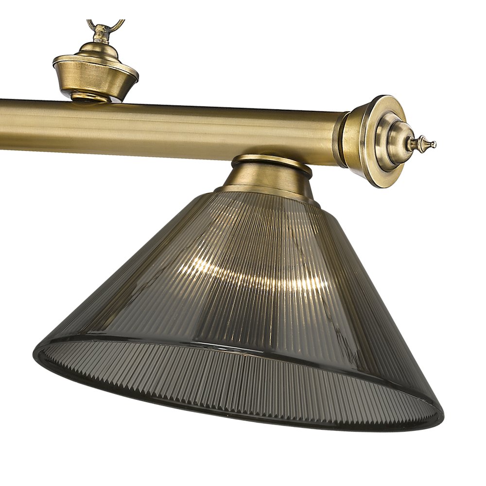 Z-Lite Cordon 3 Light Billiard, Steel Frame, Smoke Shade Color. Picture 4