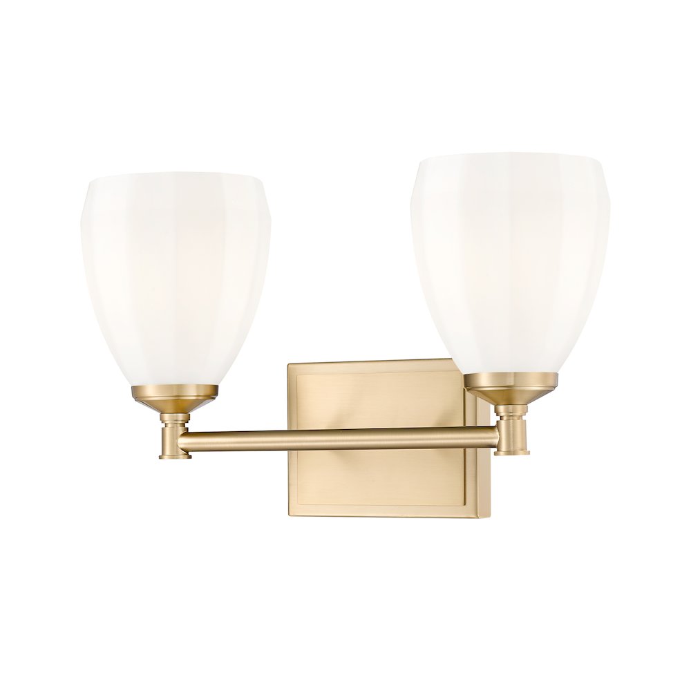 Z-Lite Oren 2 Light Vanity in Modern Gold color, Steel frame. Picture 1