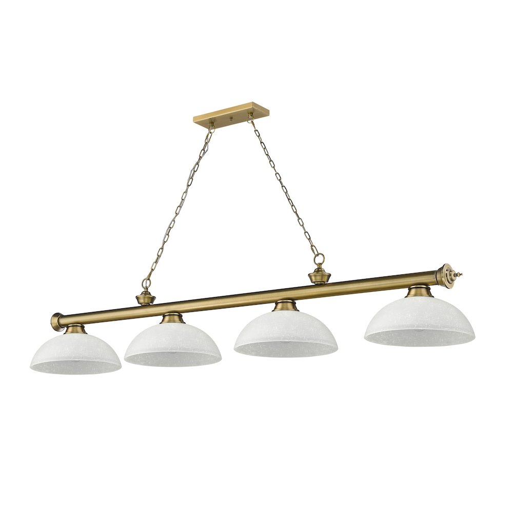 Z-Lite Cordon 4 Light Billiard, Steel Frame, White Linen Shade Color. Picture 5