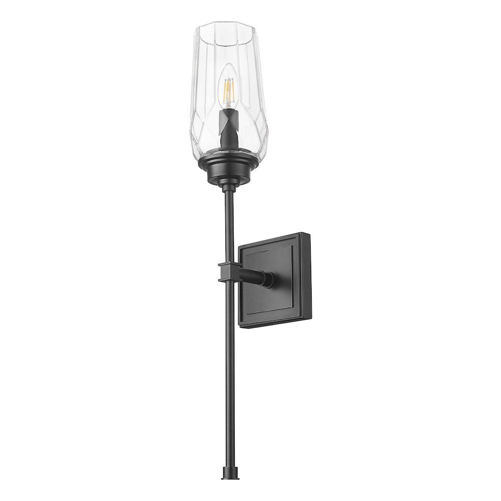 Z-Lite 1 Light Wall Sconce, Matte Black. Picture 7
