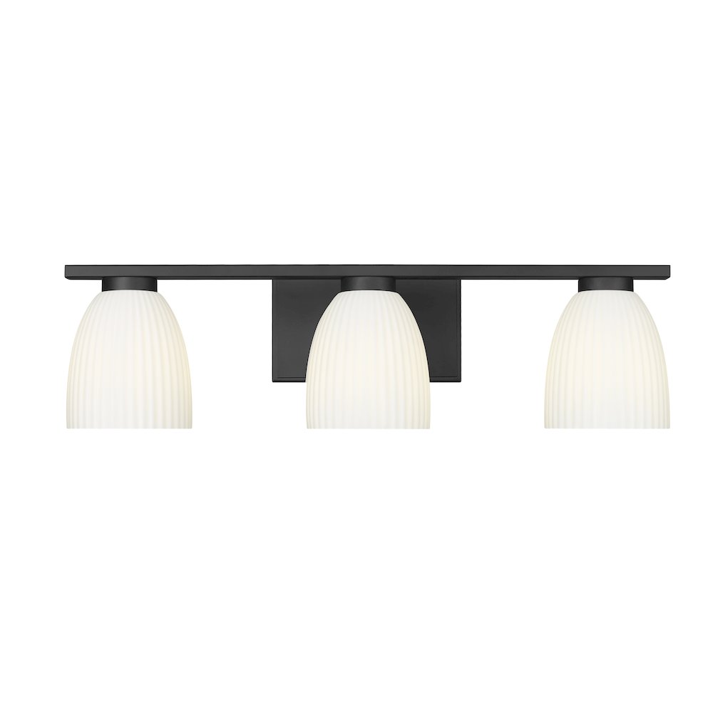Z-Lite Naya 3 Light Vanity in Matte Black color, Steel frame. Picture 2