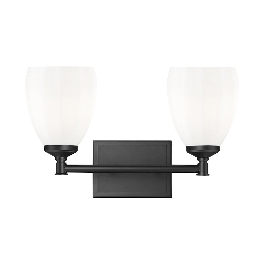 Z-Lite Oren 2 Light Vanity in Matte Black color, Steel frame. Picture 2