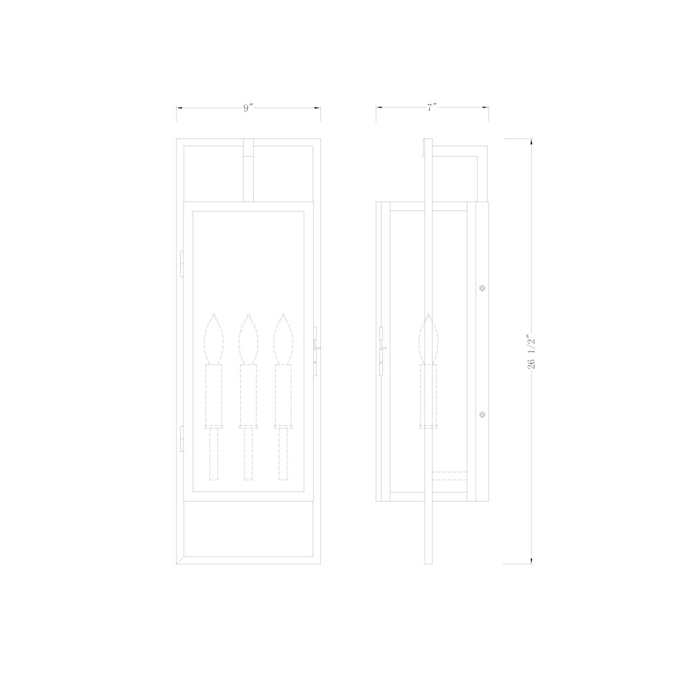 Z-Lite 3 Light Outdoor Wall Light. Picture 8