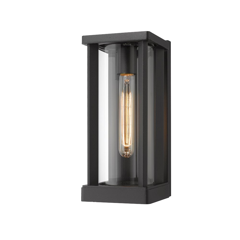 Z-Lite Glenwood 1 Light Outdoor Wall Light in Black Frame Finish. Picture 1