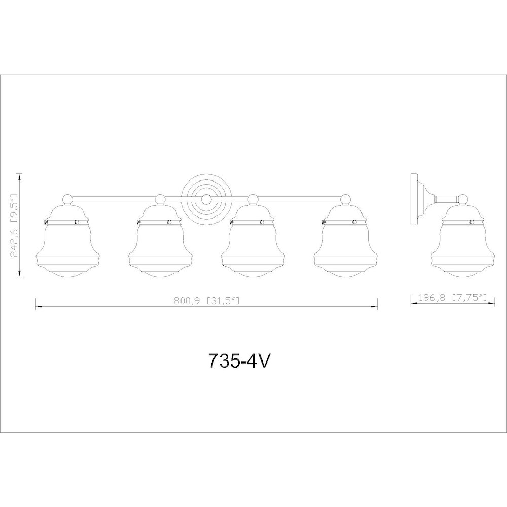 Z-Lite 4 Light Vanity. Picture 8
