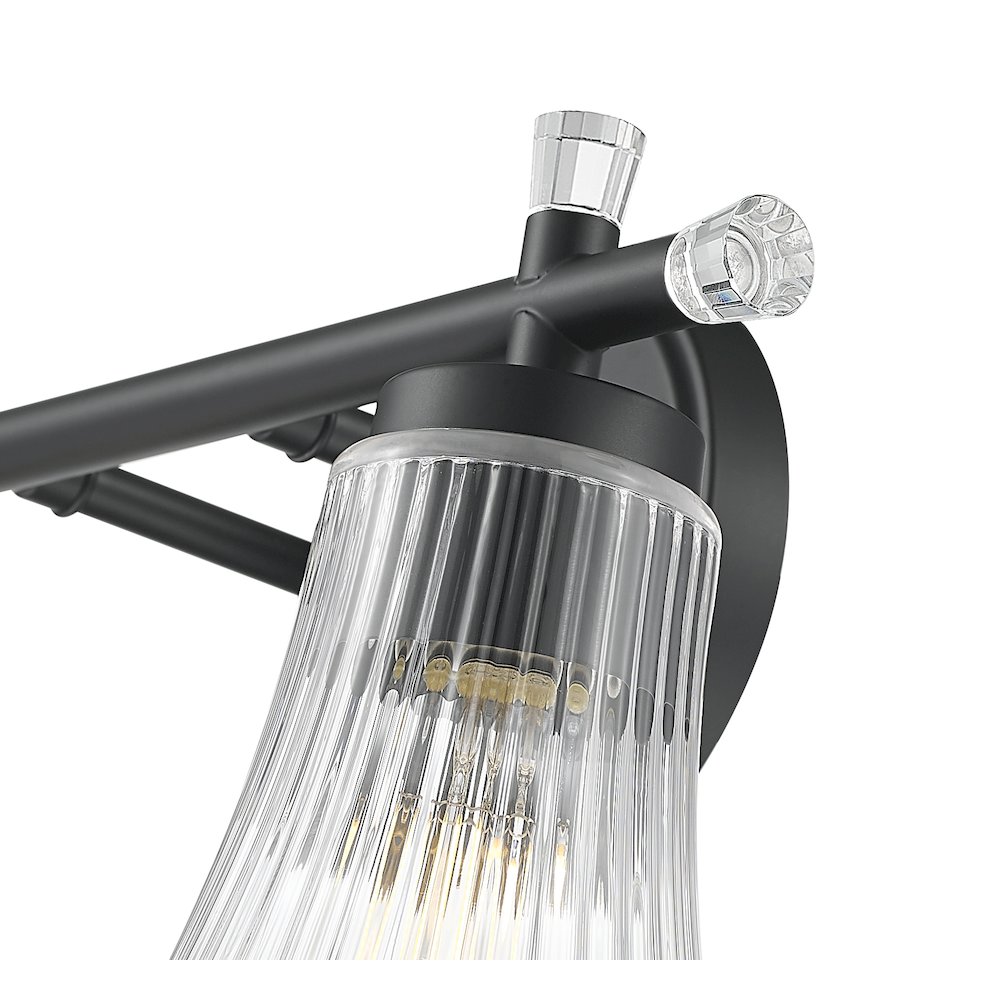 Z-Lite Belle 2 Light Vanity in Matte Black color, Steel frame. Picture 4