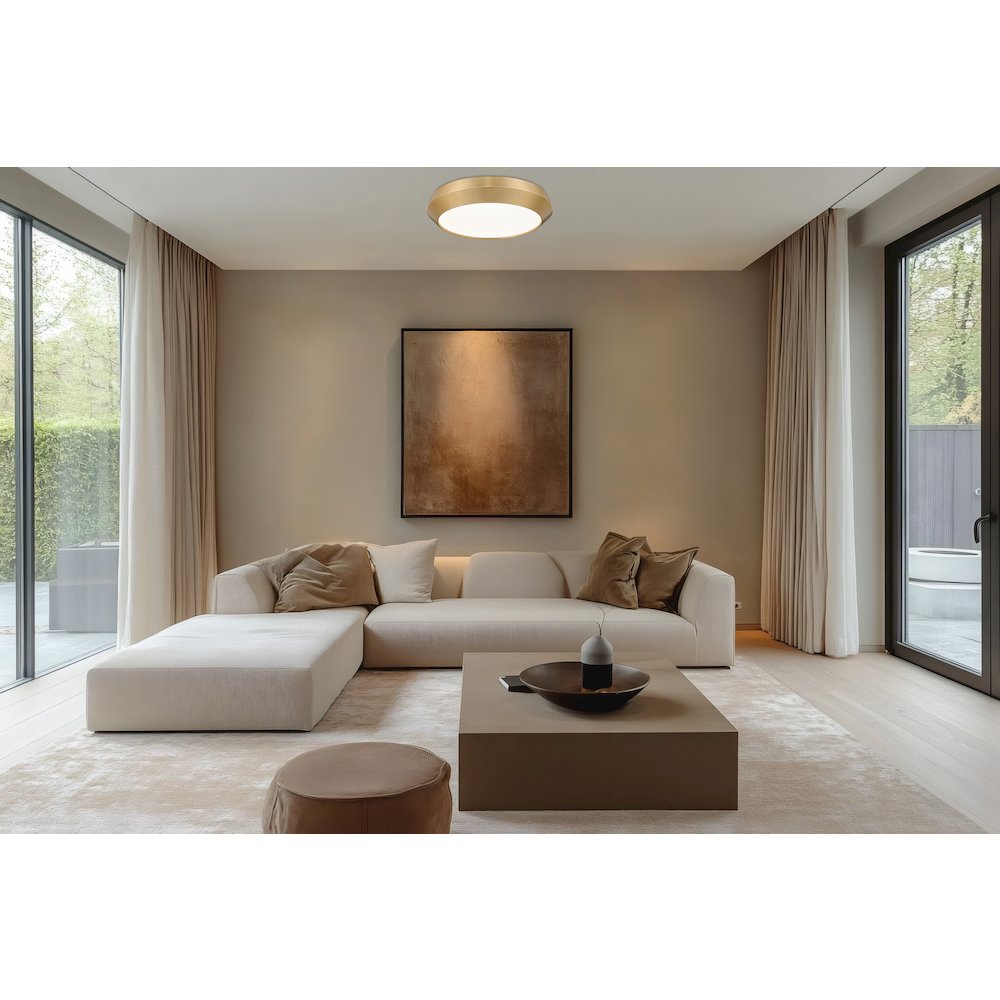 Z-Lite 1 Light Flush Mount, Modern Gold. Picture 6