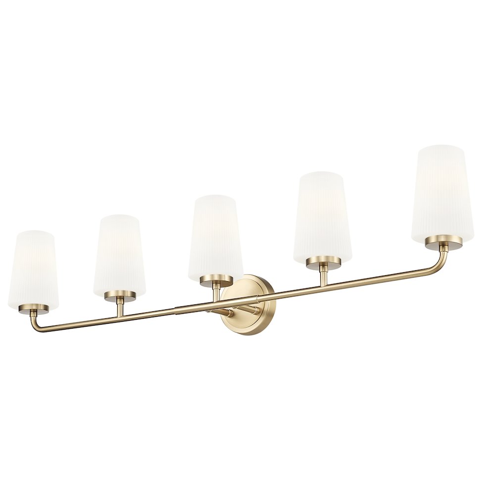 Z-Lite Montford 5 Light Vanity in Modern Gold color, Steel frame. Picture 3