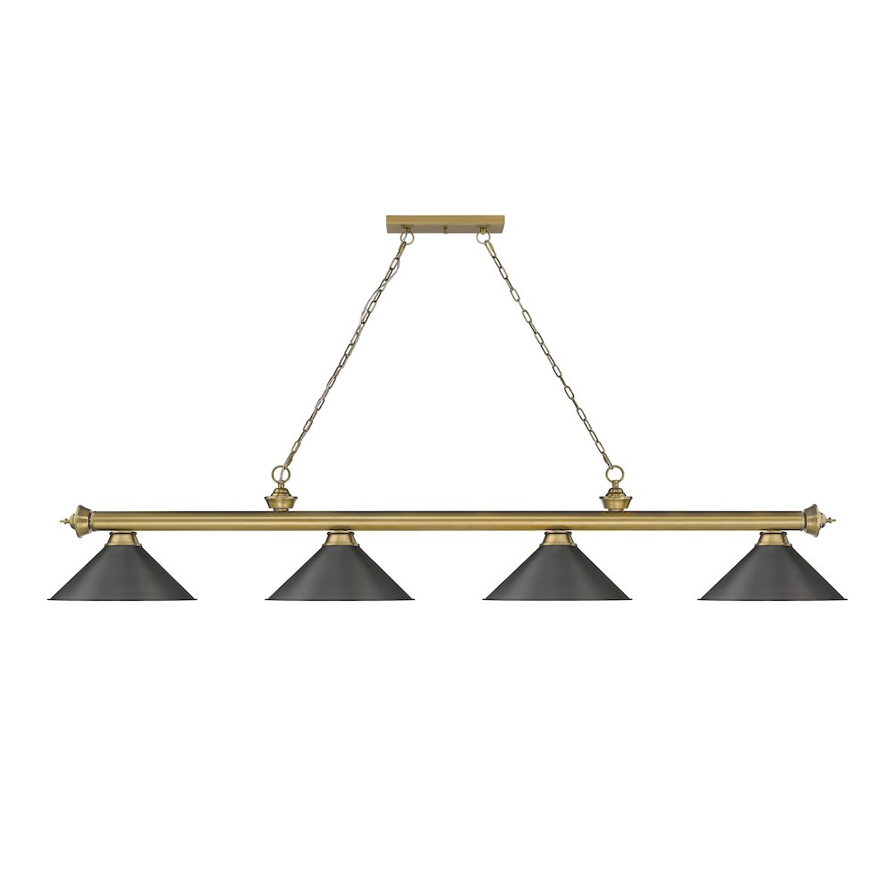 Z-Lite Cordon 4 Light Billiard, Steel Frame, Bronze Shade Color. Picture 2