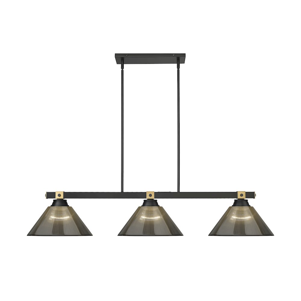 Z-Lite Bronte 3 Light Billiard, Steel Frame, Smoke Shade Color. Picture 2