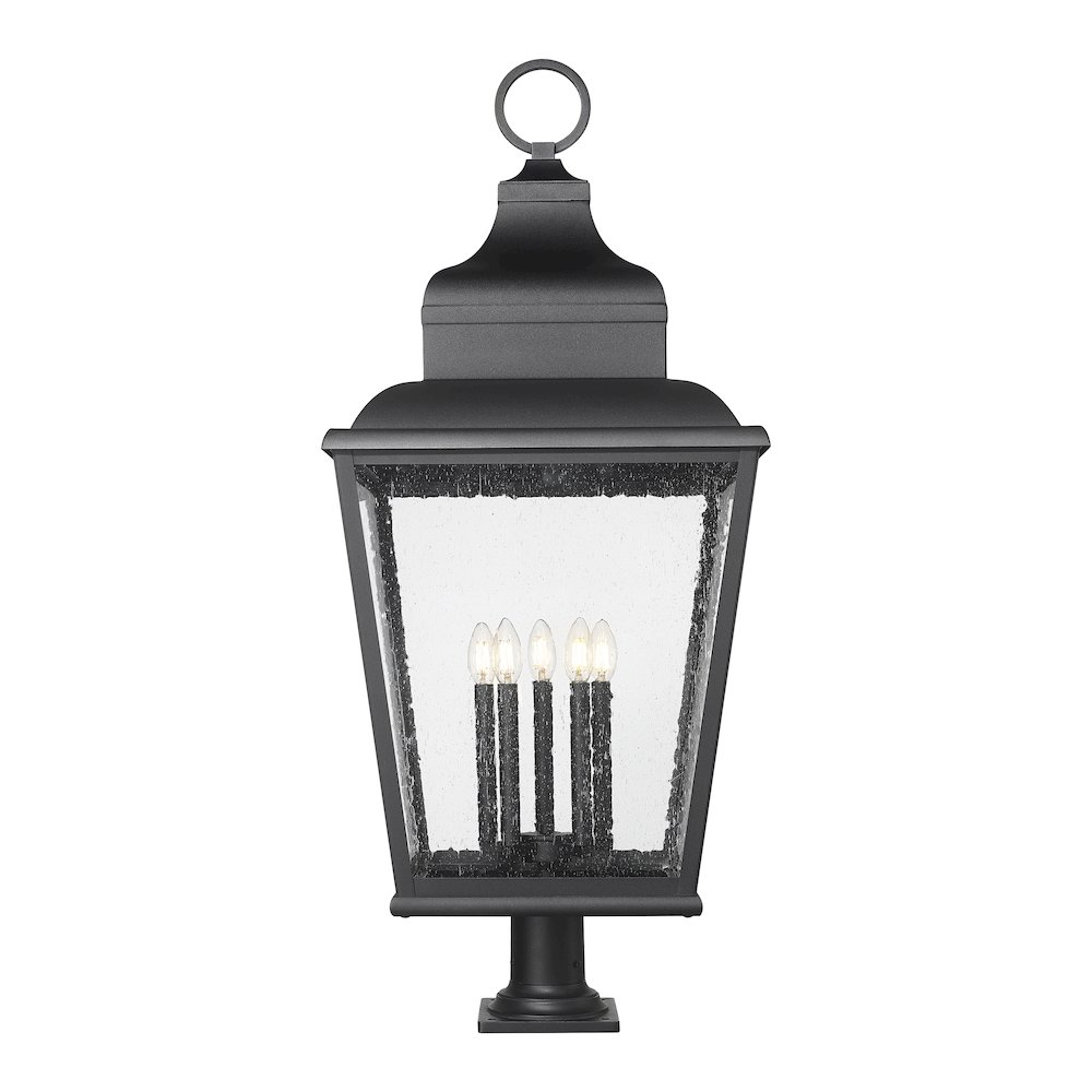 Z-Lite 5 Light Outdoor Pier Mounted Fixture, Sand Black. Picture 2